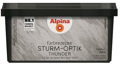 Alpina Effektfarbe Farbrezepte STURM-OPTIK silber 1 L
