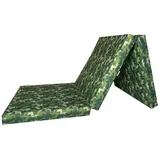 FORTISLINE Klappmatratze 195x60x9cm - 3-teilige Faltmatratze - H2 Gästematratze - Camping Faltbare - Kamping Bett - Waschbar Bezug - Erwachsene Klappbar - Reisematratze - Schaumstoff Matratze