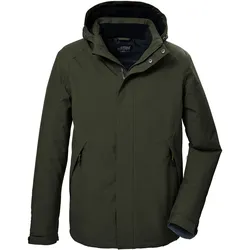 Funktionsjacke KILLTEC "KOW 4 MN JCKT", Herren, Gr. 3XL, grün (moosgrün), Oberstoff: 100% Polyester, Futter: 100% Polyester, Wattierung: 100% Polyester (recycelt), sportlich, Jacken, Wasser- und winddichte Herrenjacke, atmungsaktiv, abnehmbare Kapuze