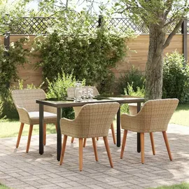 vidaXL Garten Essgruppe 5-tlg. Beige