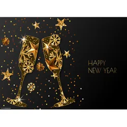 Tischsets | Platzsets - Silvester - Sektgläser Grafik - 12 Stück aus Premium Papier in Aufbewahrungsmappe – Die Tischdekoration für Silvester