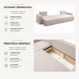 venasi Ecksofa U-Form Grau