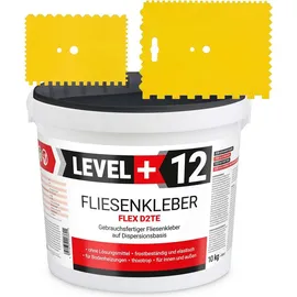 LEVEL PLUS Fertig Fliesenkleber 10 kg Weiß + 2 St. Zahnspachtel