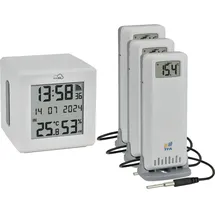 TFA Dostmann TFA.me Starter Set WLAN Gateway ID-01 mit 3 Sendern ID-A3 Funk-Thermometer digital Weiß