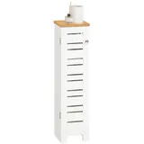 SoBuy Freistehend Toilettenrollenhalter Badezimmer MDF Weiß BZR85-W