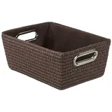 Wenko Aufbewahrungskorb Chromo mit Chromgriffen 28 x 12 x 19,5 cm braun
