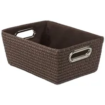 Wenko Aufbewahrungskorb Chromo mit Chromgriffen 28 x 12 x 19,5 cm braun