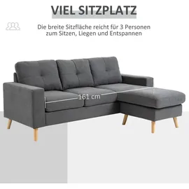 Homcom Ecksofa Leinen, Gummiholz