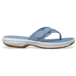 Clarks für Damen. 26182192 Brinkley Meer blaue Flip-Flops (42), 1 bis 3 cm, Keine, Lässig