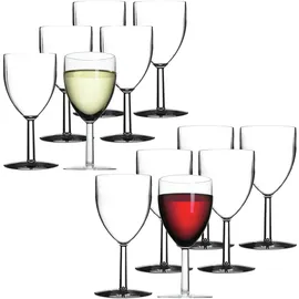 Mepal Kunststoff Rot- und Weißweingläser 300 ml + 200 ml 12er Set