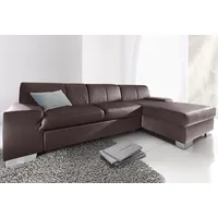 DOMO collection Eckcouch Kunstleder 2-Sitzer Braun