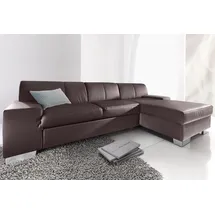 DOMO collection Eckcouch Kunstleder 2-Sitzer Braun