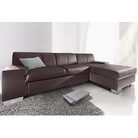 DOMO collection Eckcouch Kunstleder 2-Sitzer Braun