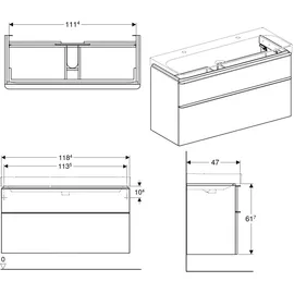 Geberit Smyle Square Waschtischunterschrank 2 Schubladen