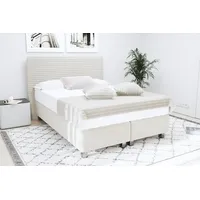 Westfalia Schlafkomfort Boxspringbett "Sven", weiß (wollweiß), L:210cm, 80% Baumwolle/