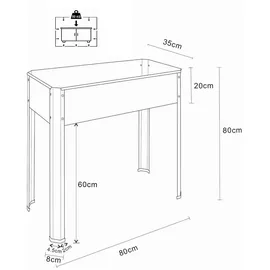 VCM Balora L 80 x 35 cm Weiß