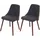 MCW Esszimmerstuhl A75 Textil grau Walnuss-Optik 2er Set
