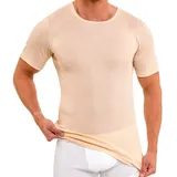 HERMKO Unterziehshirt 16800 Baumwolle/Modal, kurzarm Shirt, angenehm weich, Rundhalsausschnitt beige D 4 = EU S
