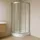 Belvit Eck-Duschkabine Viertelkreis mit Schiebetür 90 x 200 cm beige Klarglas
