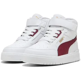 Puma Shuffle Downtown Mid AC+ PS Kinder White-Team Regal Red/Gold 30