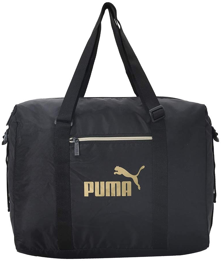 PUMA Damen WMN Core Seasonal Duffle Bag Sporttasche, Black-Gold, OSFA