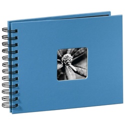 Hama Fotoalbum Photoalbum “ Fine Art“ Fotoalbum zum einkleben Azur, Spiralalbum 24 x 17 cm, 50 Seiten blau