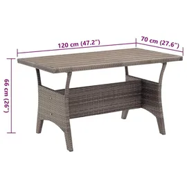 vidaXL Gartentisch 120 x 70 x 66 cm Grau