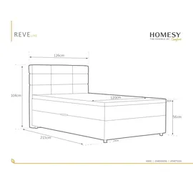 panda möbel Boxspringbett 120 x 200 cm Dunkelblau