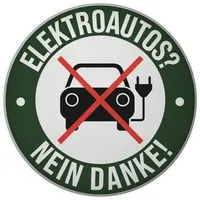 Speecheese Elektroauto Statement Magnet: Nein Danke! Autofahrer-Kühlschrankmagnet mit Spruch