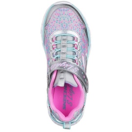 SKECHERS Mädchen Galaxy Lights Sneaker, Silver Durapatent Multi Textile Trim, 28