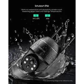 COOAU 5MP Überwachungskamera Aussen Schwarz