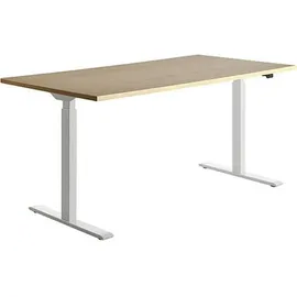 TOPSTAR Schreibtisch elektrisch höhenverstellbar Ahorn / Weiß