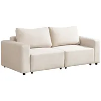Home Deluxe Modulares Schlafsofa VINA S, Beige - 210 x 92 cm - inkl. Stauraum | Cordsofa, Sofa mit Schlaffunktion, Couch