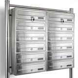 BITUXX Edelstahl Doppel Briefkastenanlage Silber
