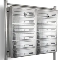 BITUXX Edelstahl Doppel Briefkastenanlage Silber