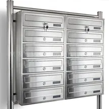 BITUXX Edelstahl Doppel Briefkastenanlage Silber