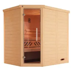 WEKA Sauna »KEMI ECK«, 6 Personen, inkl. 4,5 kW Ofen mit externer Steuerung - braun