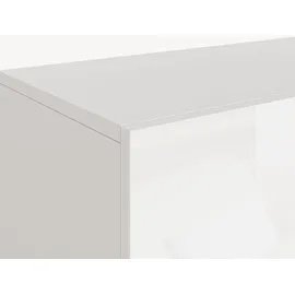 [en.casa] Evaton TV-Lowboard 180 x 32 x 30 cm Weiß Spanplatte