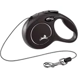 flexi CAT XS Seil 3 m schwarz, Roll-Leine für Katzen und Kleintiere bis 8 kg