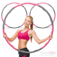 SlimHoop Hula Hoop Reifen für Erwachsene und Kinder, Frauen und Männer - Größenverstellbar bis 94 cm Durchmesser - mit Massageeffekt - für Anfänger und Fortgeschrittene 3X
