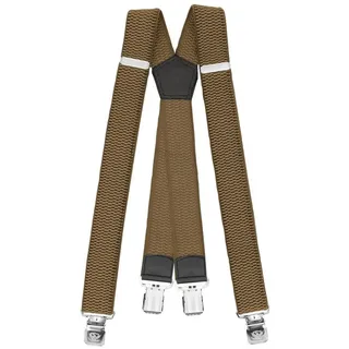 Fabio Farini Hosenträger 4cm Breites X-Design verstellbar mit extra starken Clipverschluss, Beige beige|braun