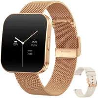 Levowatch TINY Damen Smartwatch, Sprachassistent, AMOLED Always-On Display Smartwatch (4.7 cm/1.8 Zoll, Android und iOS) Fitness Tracker Uhr, 3 Armbänder, Menstruationszyklus, wasserdicht, 8mm Gehäuse, 4-teilig, Schrittzähler, Puls, SpO2, Blutdruck, Schlafüberwachung, Anruffunktion