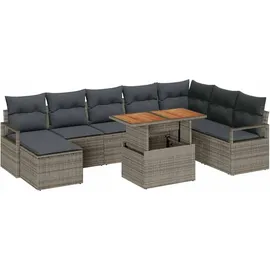 vidaXL Garten-Sofa-Set 9-tlg. Grau