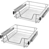 2X Küchenschublade 50cm, Küchenschrank Schrankauszug Schlafzimmerschränke Belastbar Korbauszug Haushalt Küchenregal- 2 Stück,50cm - Aufun