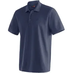 Funktionsshirt MAIER SPORTS "Ulrich", Herren, Gr. XXXL, blau, 100% Polyester, Rundhals, Kurzarm, Shirts, Herren Poloshirt, kurzarm Freizeit-Shirt mit Hemdkragen, Reg. Fit