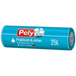 Pely Müllbeutel Praktisch und sicher klimaneutralisiert 25L 30Stück