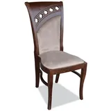 JVmoebel Esszimmerstuhl Echtholz Stuhl im Landhausstil in Braun mit komfortabler Sitzfläche (Set), Made in Europa braun