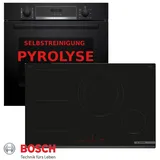 Herd Set Induktion Pyrolyse Einbau Autark Backofen + Induktion Kochfeld 80cm Neu