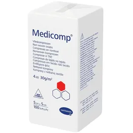 hartmann h Hartmann Medicomp Vlieskompressen - 100 Stück 5 x 5 cm