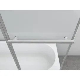 Marwell Badewannenfaltwand Silver Vital chrom - 3-flg, 166x140cm - Duschabtrennung mit Handtuchhalter - Duschabtrennung - Transparent/Weiß